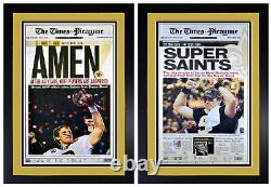 Set of 2 New Orleans Saints NFC / Super Bowl Championship Photos Matted & Framed