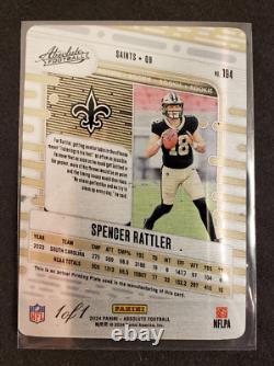 Spencer Rattler 2024 Panini Absolute Football Rookie RC Auto 1/1 Print Plate