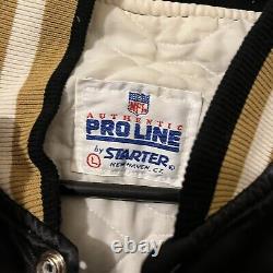 Starter Pro Line Vintage New Orleans Saints NFL Jacket Satin Bomber Size Large