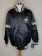 Starter Vintage New Orleans Saints Nfl Jacket Satin Bomber Zip Black Xxl Nwt