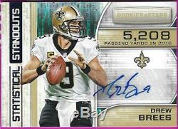 Super Rare Drew Brees Auto 2018 Panini Rookies & Stars Sp 1/5 Saints Autograph