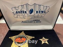 Superbowl 44 XLIV- Collectors Badge and Pin Set- #'d- New Orleans Saints-NFL