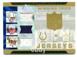 TOM BRADY/PEYTON MANNING/DREW BREES 2007 UD Upper Deck SPX Triple Game Jersey SP