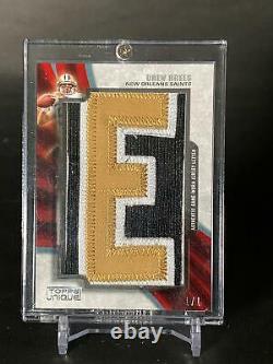 Topps Drew Brees COMPLETE NAMEPLATE LETTERS ALL TRUE 1/1 GAME WORN Saints