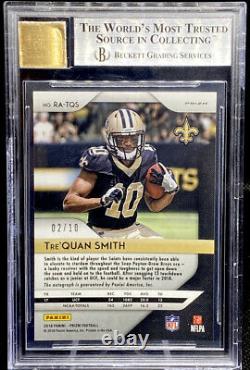 Tre'Quan Smith 2018 Panini Prizm GOLD Rookie RC AUTO 2/10 BGS 9 POP 1