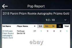 Tre'Quan Smith 2018 Panini Prizm GOLD Rookie RC AUTO 2/10 BGS 9 POP 1