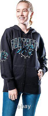 Ultra Game NFL Women's Full Zip Fleece Hoodie Sweatshirt Banner Jacket