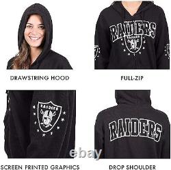 Ultra Game NFL Women's Full Zip Fleece Hoodie Sweatshirt Banner Jacket