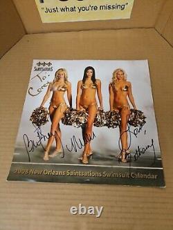 VTG 2008 NEW ORLEANS SAINTS Calendar Saintsations Cheerleader Swimsuit SIGNED