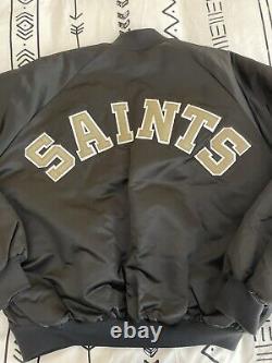 VTG Chalk Line New Orleans Saints 2XL Starter Style Spellout NFL Satin Jacket