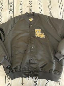 VTG Chalk Line New Orleans Saints 2XL Starter Style Spellout NFL Satin Jacket