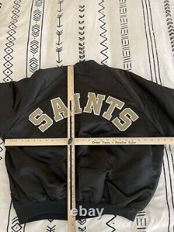 VTG Chalk Line New Orleans Saints 2XL Starter Style Spellout NFL Satin Jacket