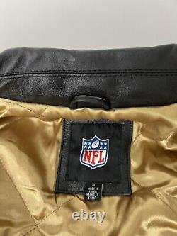 VTG New Orleans Saints Jacket M Embroidered NFL Super Bowl Champions Leather Men