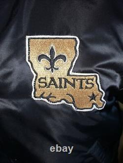 VTG New Orleans Saints NFL Proline Starter Satin Jacket Embroidery Size M USA