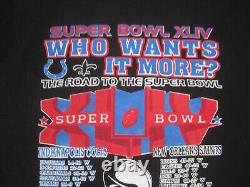 VTG New Orleans Saints Shirt Mens 3XL Tall NFL Super Bowl 2010 Who Wants It More