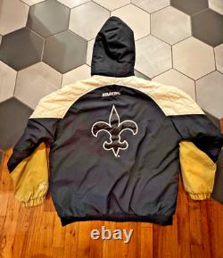 VTG STARTER jacket coat NFL New Orleans Saints Football embroidered Mens Large