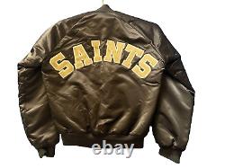 Vintage 80's Chalkline NFL New Orleans Saints satin jacket spellout M