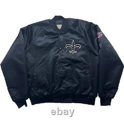 Vintage 80s NFL Chalk Line New Orleans Saints NFL Jacket Black Size XL