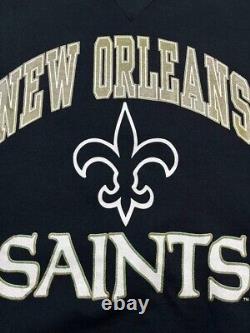 Vintage 80s Russell Athletic New Orleans Saints Black Sweatshirt Size L MEN USA