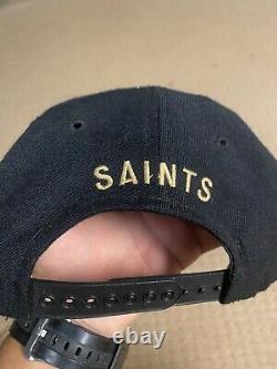 Vintage 90s New Orleans Saints NFL New Era Plain Logo SnapBack Hat Cap EUC