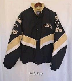 Vintage 90s Pro Line Authentic By Starter New Orleans Saints Puffer Jacket Sz L