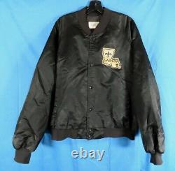 Vintage CHALK LINE BLACK SATIN Bomber Jacket NEW ORLEANS SAINTS Football NFL XL