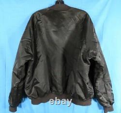 Vintage CHALK LINE BLACK SATIN Bomber Jacket NEW ORLEANS SAINTS Football NFL XL