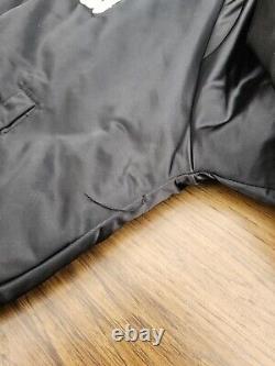 Vintage CHALK LINE BLACK SATIN Bomber Jacket NEW ORLEANS SAINTS Football NFL XL