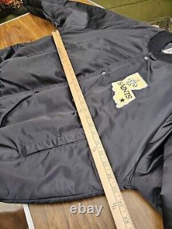 Vintage CHALK LINE BLACK SATIN Bomber Jacket NEW ORLEANS SAINTS Football NFL XL