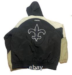 Vintage Mens New Orleans Saints Starter Jacket Zip Pullover Hooded Size L