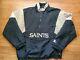 Vintage Mens Starter New Orleans Saints 3/4 Pullover Jacket Size Large-black