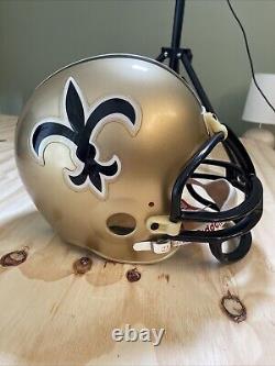 Vintage NWT New Orleans Saints Full Size Football Helmet Riddell Warning Tag