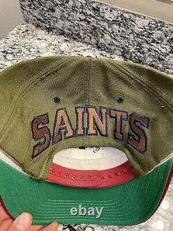 Vintage New Orleans Saints American Needle Blockhead Blockhead Snapback Hat NWT