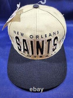 Vintage New Orleans Saints Apex One Hat Brown/Black Adjustable Snapback Cap New