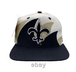 Vintage New Orleans Saints Hat Double Sharktooth Logo Athletic LA White SnapBack