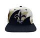 Vintage New Orleans Saints Hat Double Sharktooth Logo Athletic La White Snapback