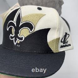 Vintage New Orleans Saints Hat Double Sharktooth Logo Athletic LA White SnapBack