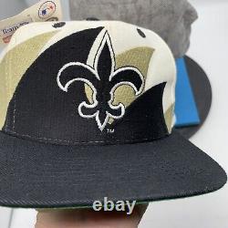 Vintage New Orleans Saints Hat Double Sharktooth Logo Athletic LA White SnapBack