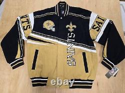 Vintage New Orleans Saints Letterman Jacket 90s All Over Large New With Tags