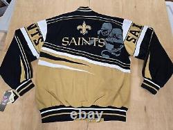 Vintage New Orleans Saints Letterman Jacket 90s All Over Large New With Tags