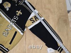 Vintage New Orleans Saints Letterman Jacket 90s All Over Large New With Tags