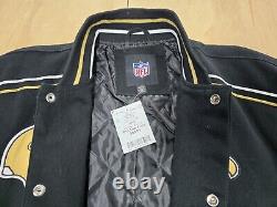 Vintage New Orleans Saints Letterman Jacket 90s All Over Large New With Tags