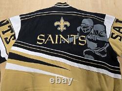 Vintage New Orleans Saints Letterman Jacket 90s All Over Large New With Tags