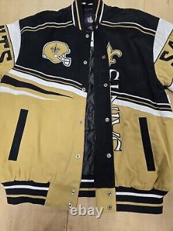 Vintage New Orleans Saints Letterman Jacket 90s All Over Large New With Tags