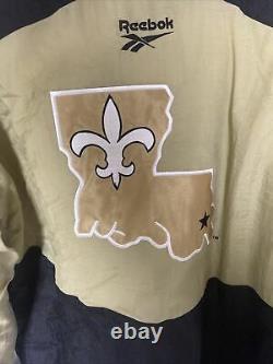 Vintage New Orleans Saints Pro Line Reebok Pull Over Winter Jacket Coat NFL XL