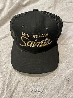 Vintage New Orleans Saints Sports Specialties Script Trucker Snapback Hat