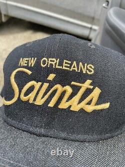 Vintage New Orleans Saints Sports Specialties Single Line Script Snapback Hat