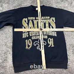 Vintage New Orleans Saints Sweater Men Extra Large XL 1991 NFC Champions RARE