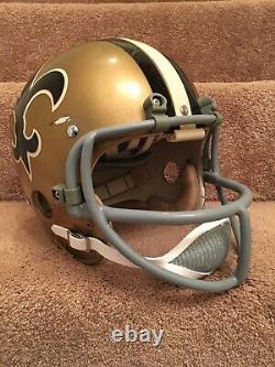 Vintage Riddell Kra-Lite TK Football Helmet 1973 New Orleans Saints Abramowicz