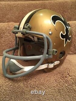 Vintage Riddell Kra-Lite TK Football Helmet 1973 New Orleans Saints Abramowicz